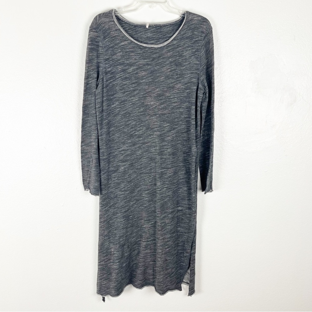 FREE PEOPLE Space Dyed Gray Long Sleeves High Side Slits To The Max Tunic Small